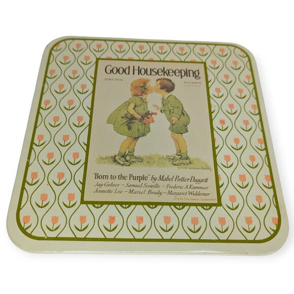 Vintage Cheinco Good Housekeeping Tin Hot Pad Square & Circle Set of 2 - Picture 3 of 9